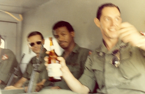 1970 - October 12 - Lopori Green Beret Base for M-16 Firing - My Team - I Stopped Vehicle for Beer
